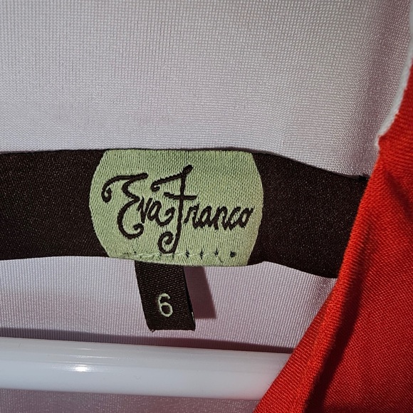 Eva Franco Orange/Red dress size 6 sequence - Picture 2 of 7